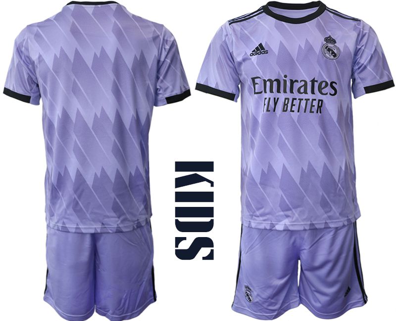 Youth 2022-2023 Club Real Madrid away purple blank Soccer Jersey->youth soccer jersey->Youth Jersey